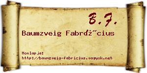 Baumzveig Fabrícius névjegykártya
